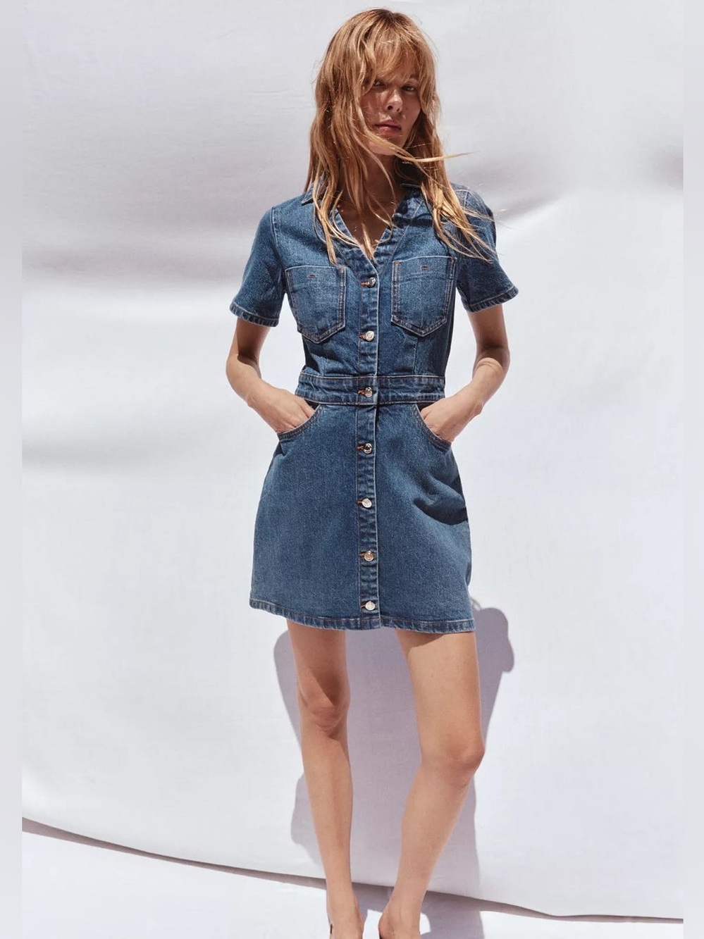Zara mini denim dress